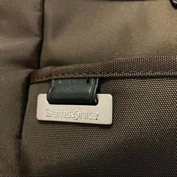SAMSONITE Vertical Tote Brown w/ Orange lining Side Front Pockets - Picture 2 of 9